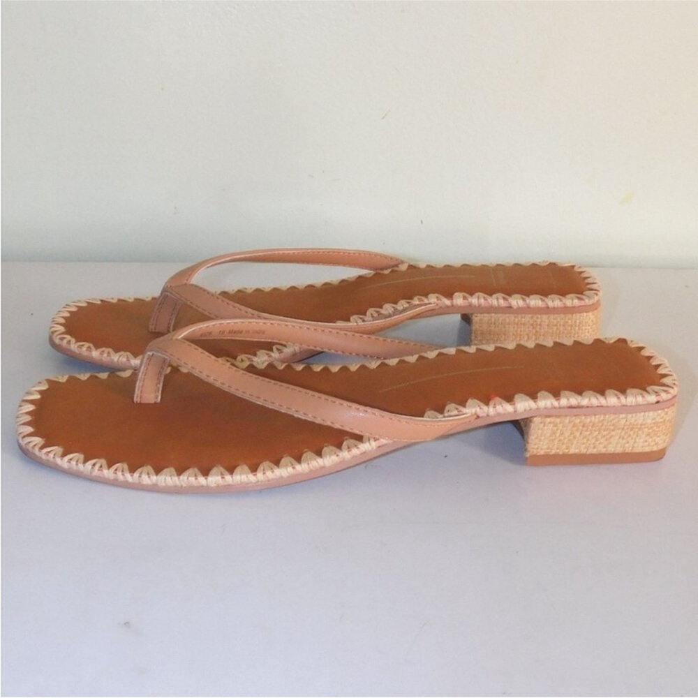 Dolce Vita Pink Tan Braided Low-Heel Thong Sandals